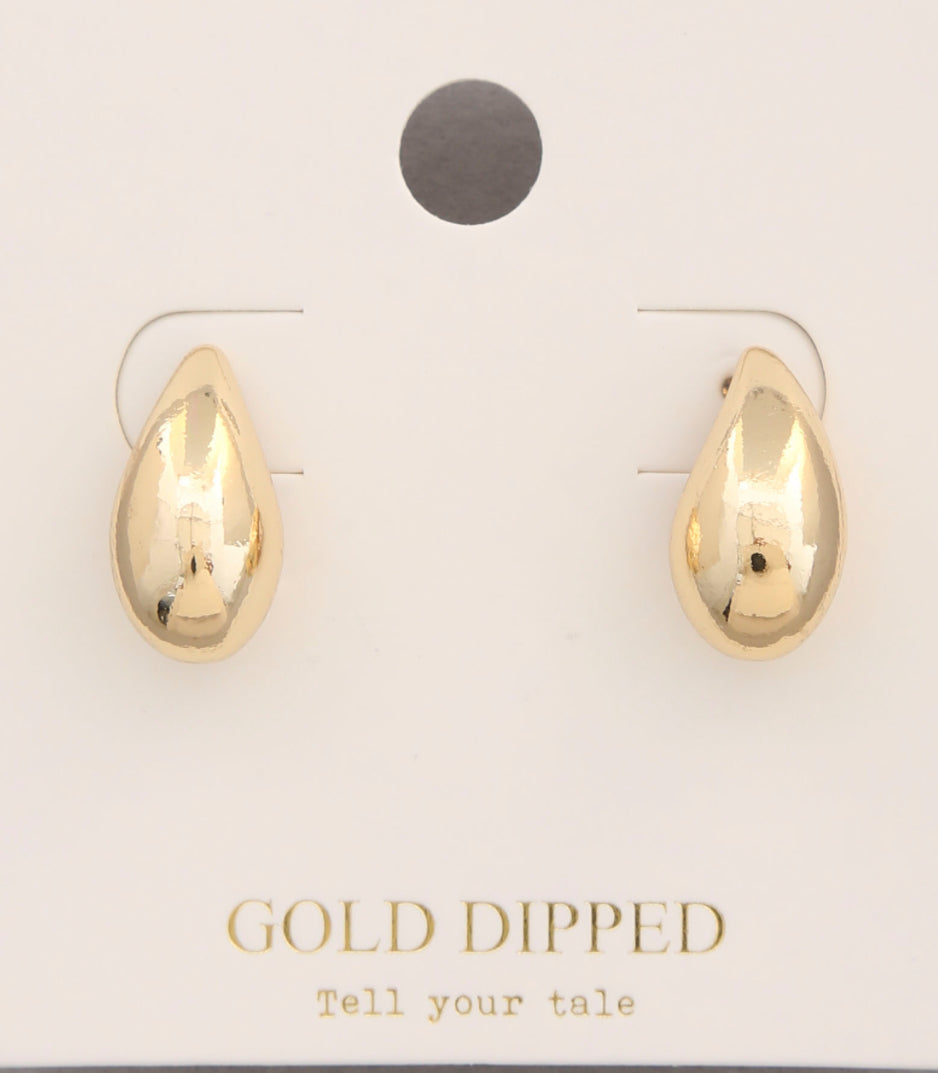 Tear Drop Gold Dipped Earrings