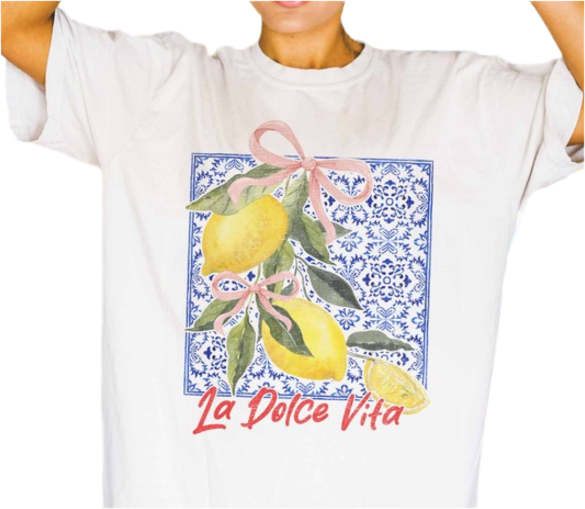 La Dolce Vita Lemon Oversized Tee