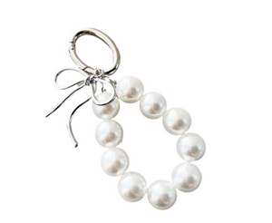 Bow Pearl Accent Keychain