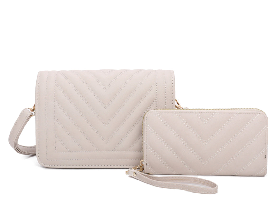 Quilted Vegan Leather Purse w/wallet