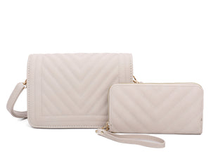 Quilted Vegan Leather Purse w/wallet
