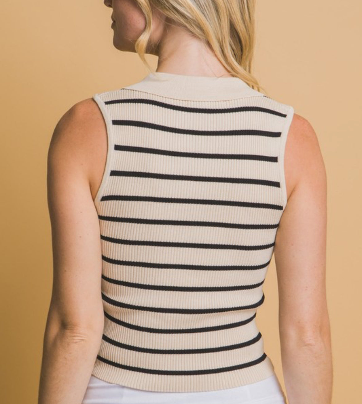 Ribbed Vneck Sweater Tank Top