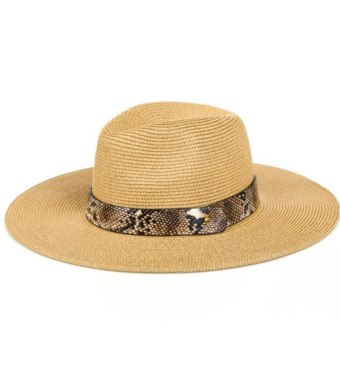 Snakeskin Band Straw Hat - Customizable