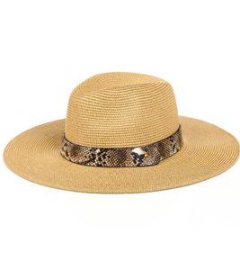 Snakeskin Band Straw Hat - Customizable