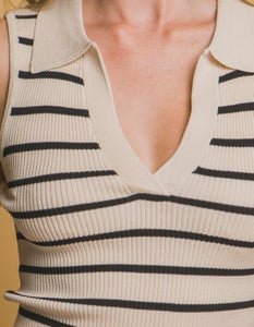 Ribbed Vneck Sweater Tank Top