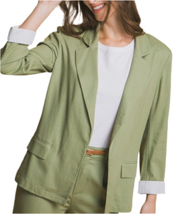 Lightweight Blazer Striped Cuff