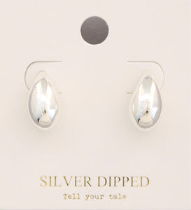 Tear Drop  Silver Dipped Earrings