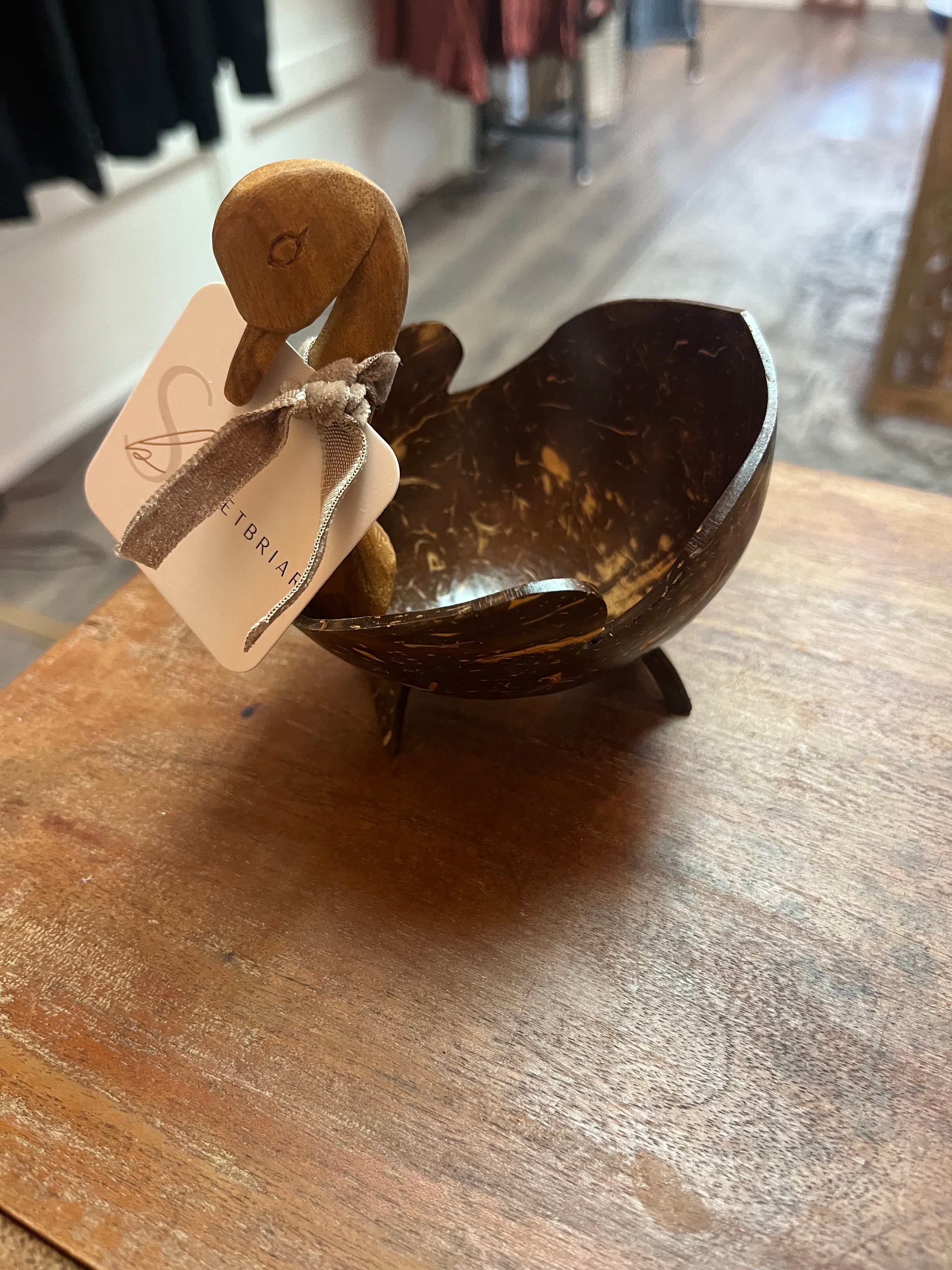 Wooden Swan Dish - Vintage