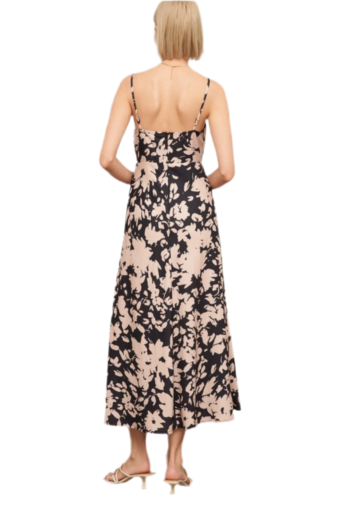 Satin Keyhole Detail Midi Dress