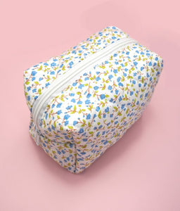 Quilted Floral Cosmetic Bag