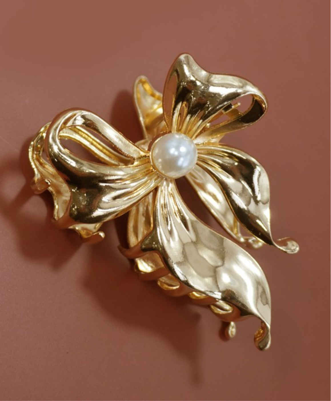 Gold Bow Claw Clip