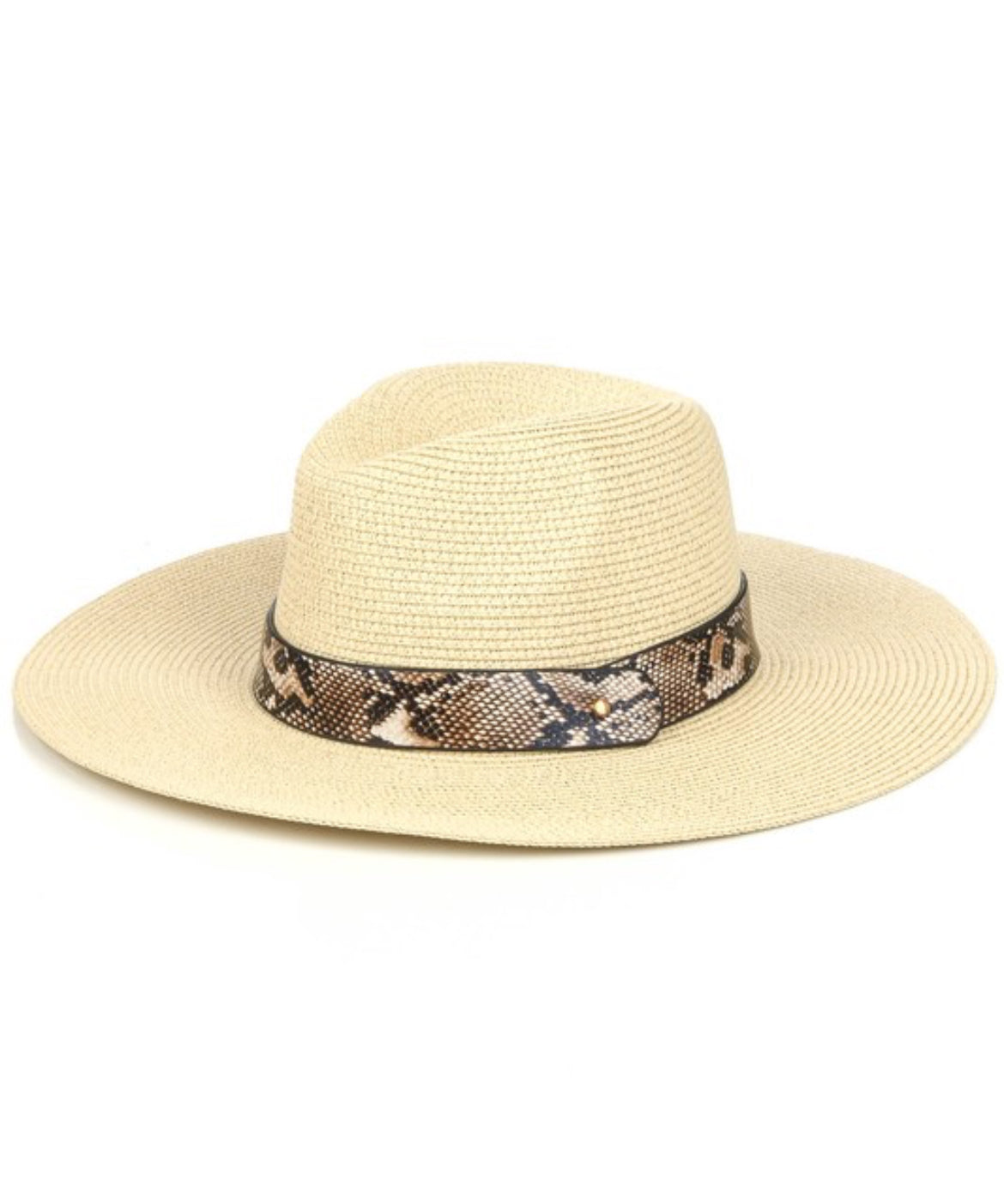 Snakeskin Band Straw Hat - Customizable