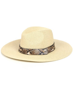 Snakeskin Band Straw Hat - Customizable