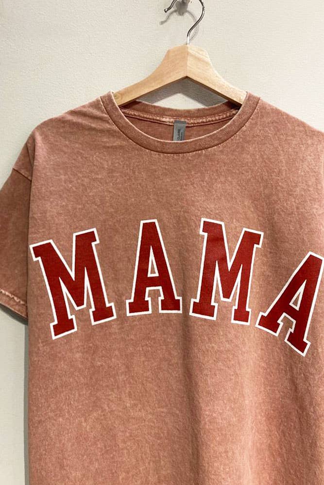 Mama Mineral Washed Oversized Graphic Tee