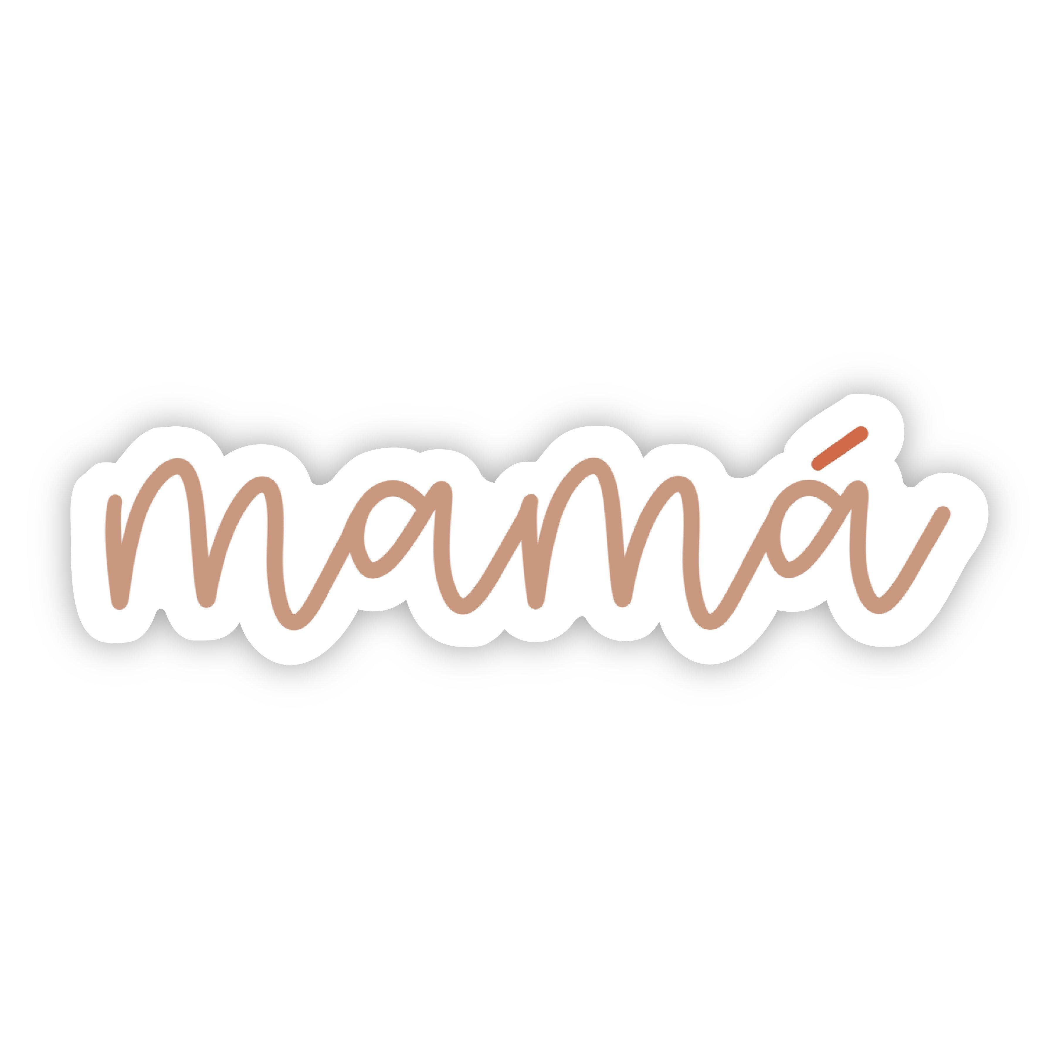 Mama Orange Cursive Sticker