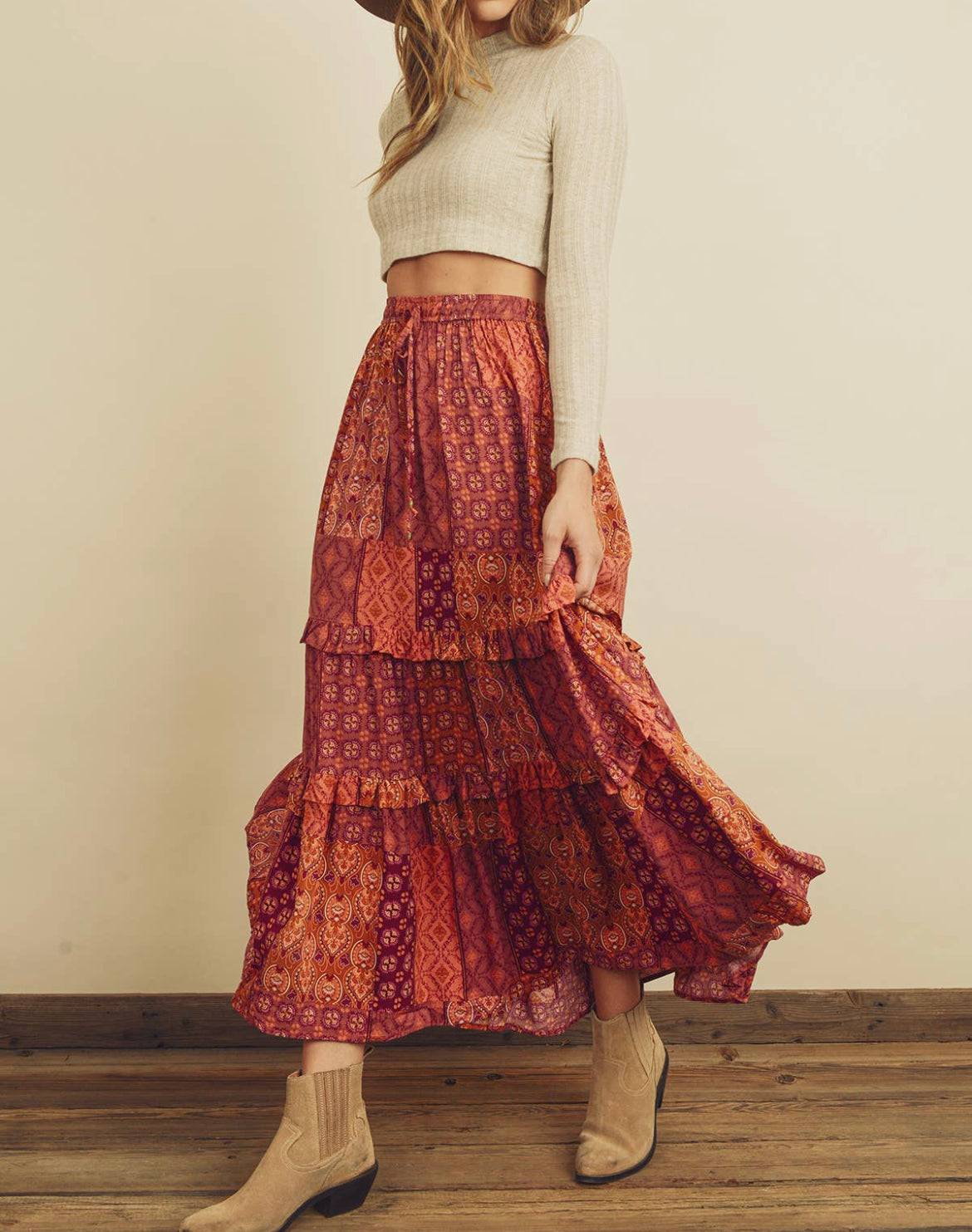 boho maxi skirt