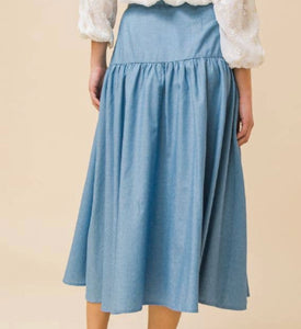 Samara Chambray Button Skirt